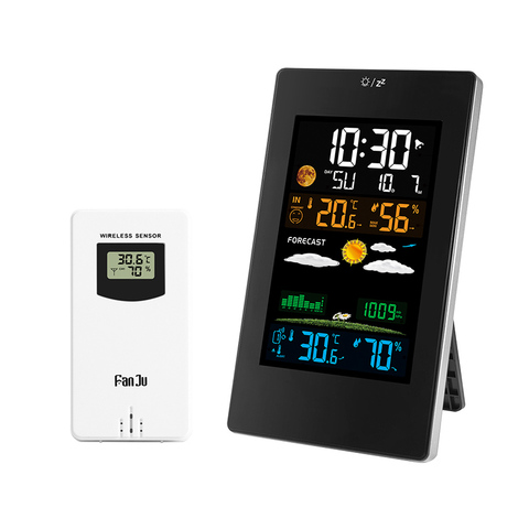 Digital Wall Clock Color Weather Station Temperature Humidity Wireless Sensor Table Desk Watch Home Decoration Modern Design ► Photo 1/6