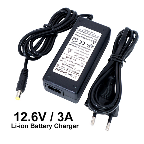 Liitokala 12.6V 3A 18650 lithium battery charger 3 series lithium battery 12V battery charger+AC power cable ► Photo 1/5