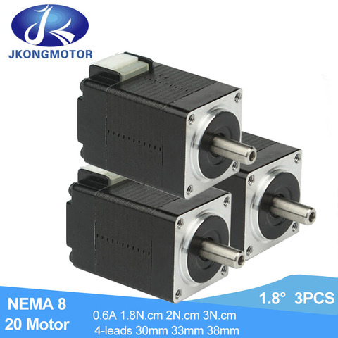 3PCS/SET Mini Nema 8 Stepper Motor 1.8degree 20-motor 1.8N.cm 2N.cm 3N.cm 4 lead stepper motor for 3D Printer Printing XYZ ► Photo 1/6