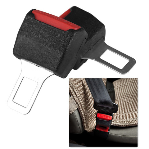 2Pc/Set Useful Car Safety Seat Belt Buckle Extension Extender Clip Alarm Stopper 