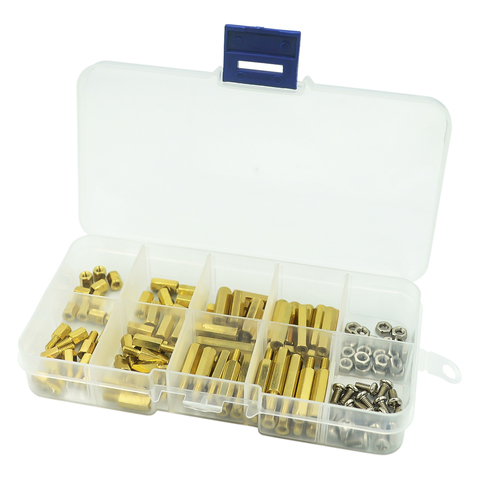 120Pcs M3 Brass Standoff Spacer PCB Board Hex Screws Nut Assortment Kit Female-Female Spacers Male-Female Spacers ► Photo 1/3