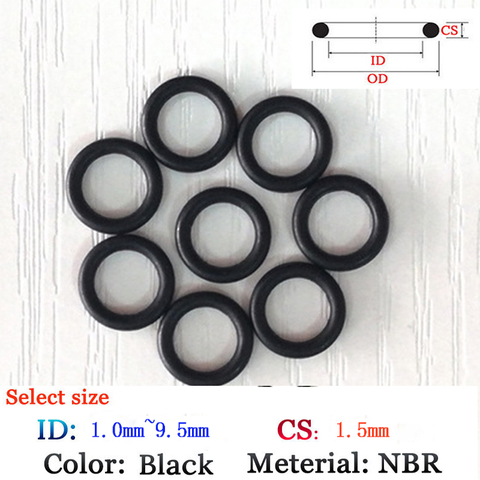 CS 1.5mm ID 0.65-15mm Rubber O-Ring Washer Seals Plastic gasket Silicone ring film oil and water seal gasket NBR material Ring ► Photo 1/4