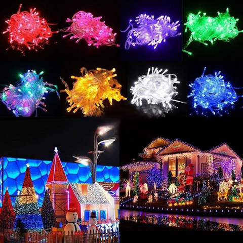 10M 20M 50M Waterproof 220V 100 LED Holiday Decoration String lights For Christmas Wedding Party Festival 9 Colors Free Shipping ► Photo 1/6