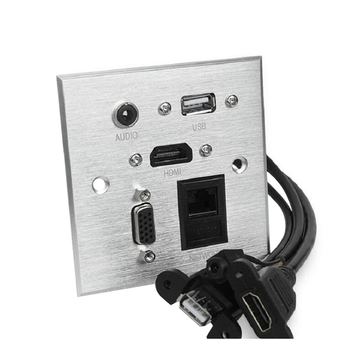 Welding free aluminum alloy panel Wall USB Charger AUDIO VGA socket Model 86 multifunctional socket Multimedia information ► Photo 1/6