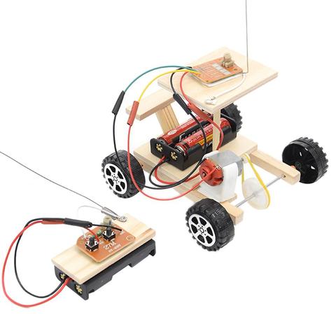 DIY Wireless Remote Control Racing Model Kit Wood Kids Physical Science Experiments Toy Set Assembled Car Educational Toys ► Photo 1/6