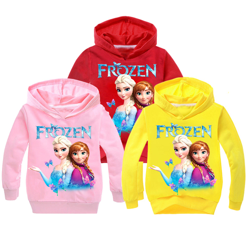 New 2022 Kids Baby Boys Girls Toddlers Frozen 2 Elsa Anna printing Hoodies Cartoon Tracksuit Children Clothing Cute Sweatshirts ► Photo 1/6