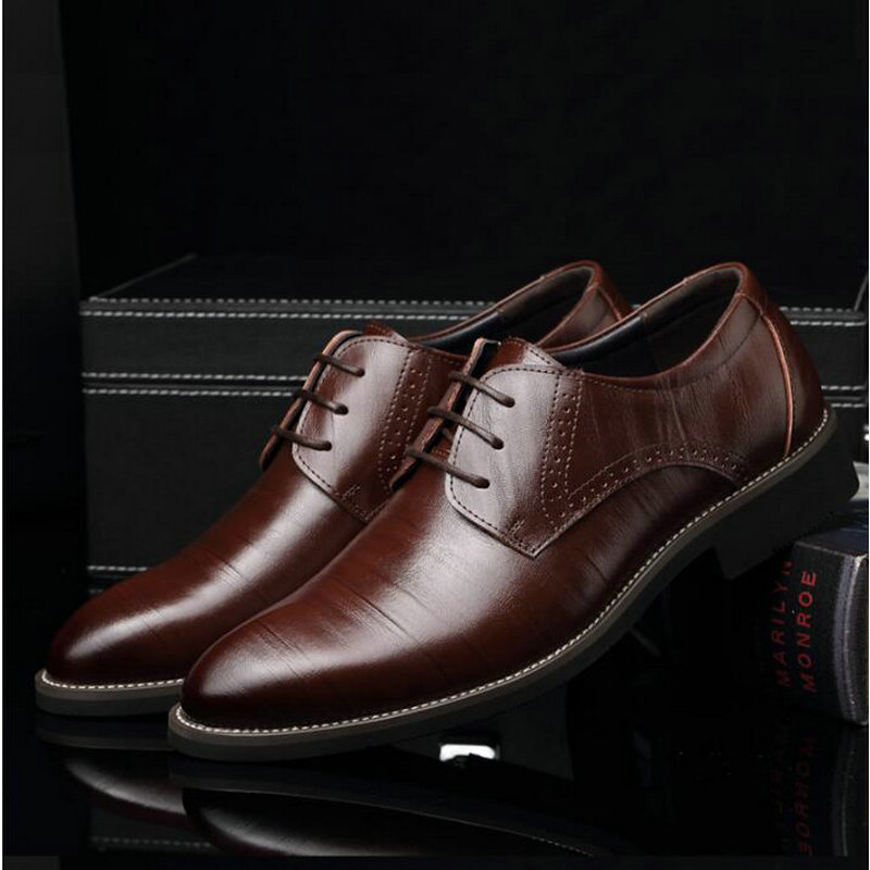 Men's Lace Up Dress/Formal Flats Leather Shoes Business Oxford Shoes Plus Size 