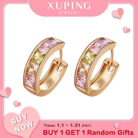 Xuping  Jewelry Hot Sale Classic Huggies Earrings with Gold Color Plated for Women Daily Use  29255 ► Photo 1/6