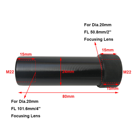 1pc CO2 Laser Head Lens Tube Air Nozzle Lens Diameter 20mm Adjust Focal Length 50.8mm &101mm CO2 Laser Engraving Cutting Machine ► Photo 1/6