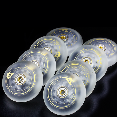 free shipping roller skate wheel inline wheel anti-friction 90A braking wheel Fsk transparent material ► Photo 1/3