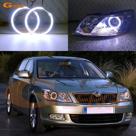 Excellent Ultra bright COB led angel eyes halo rings For SKODA OCTAVIA MK2 A5 FL Facelift 2009 2010 2011 2012 ► Photo 1/6