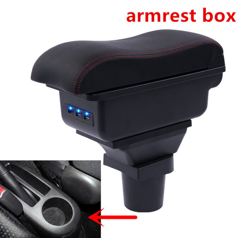 For Toyota Yaris armrest box central Store content Storage Vios armrest box with cup holder ashtray USB interface ► Photo 1/6