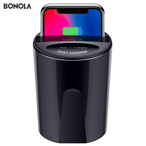 Bonola Fast Wireless Car Charger Cup for SamsungS10/S9/S8/Note10 10W Qi Wireless Charging Car Cup for iPhone11Pro/XsMax/Xr/8Plus ► Photo 1/6
