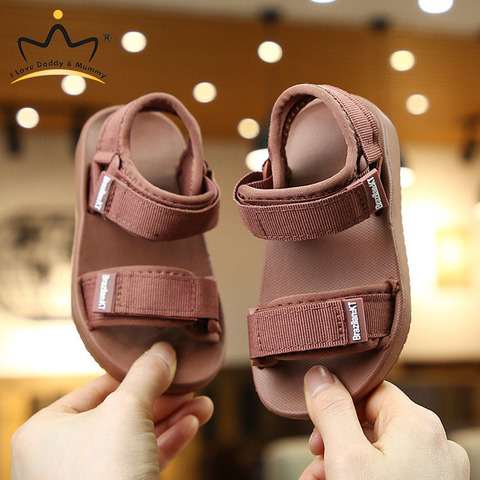 Summer New Canvas Sandals Boys Girls Sandals Solid Color Soft Soled Anti-Slip Children Kids Shoes Summer Beach Sandals ► Photo 1/6