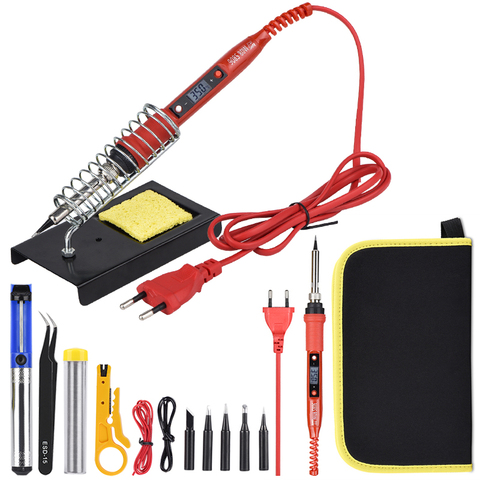 JCD 80W soldering iron kit 220V 110V Ceramic Heating element LCD adjustable temperature welding solder iron with soldering tips ► Photo 1/6