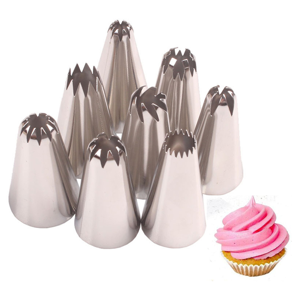 Large Size Cupcake Cream Flower Piping Nozzles Stainless Steel Pastry Tips