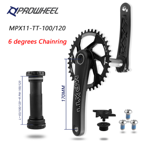 Prowheel Snow Bicycle Crankset 170mm Crank 30T/32T/34T/36T/38T GXP Chainrings with Bottom bracket BB100/120mm Fat Bike Crank set ► Photo 1/6