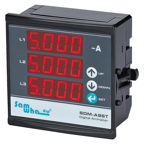 Slim Compact Digital Three Phase AC Ammeter LED Panel Meter ► Photo 1/2