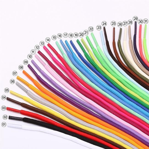 2022 New Shoelace Unisex Ropes Multicolor Waxed Round Cord Dress Shoe Laces Diy High Quality Solid 70-160Cm Colourful Shoelace ► Photo 1/6