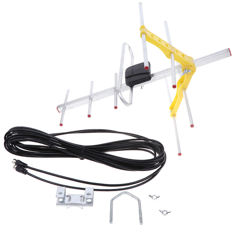 1pc Outdoor 100Mile Amplified 8 Yagi Antenna HD TV 10dB Long Range UHF/VHF/FM HDTV ► Photo 1/6