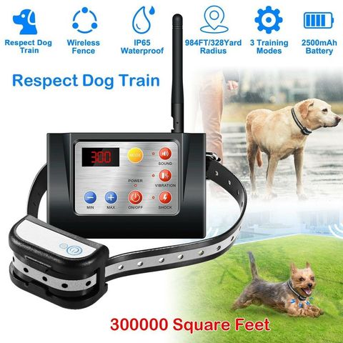 Dog Fence Wireless & Training Collar Outdoor 2-in-1, Electric Wireless Fence w/Remote, Adjustable Range, Waterproof, Reflective ► Photo 1/6