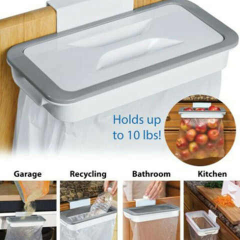 Plastic Door-back Garbage Trash Bag Bracket Rack Hanging Holder Kitchen Shelf Hanging Garbage Bag Holder Kitchen Cupboard Trash ► Photo 1/6