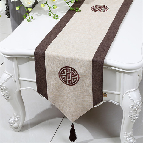 Proud Rose Linen Table Runner Decorative Tablecloth Chinese Style Rectangle Table Flag Fashion Household Table Mat Customed ► Photo 1/6