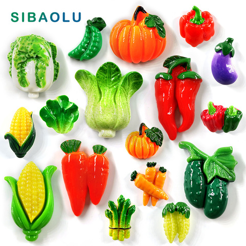 10pcs Vegetable Vehicles Resin Refrigerator Fridge magnet whiteboard sticker Home decor garden Decoration kitchen Accessories ► Photo 1/6