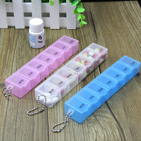 7 Days Pill Box Organizer Travel Pill Box Pill Storage Compartment Box Medicine Tablet Holder Pill Splitter Travel Portable ► Photo 1/6