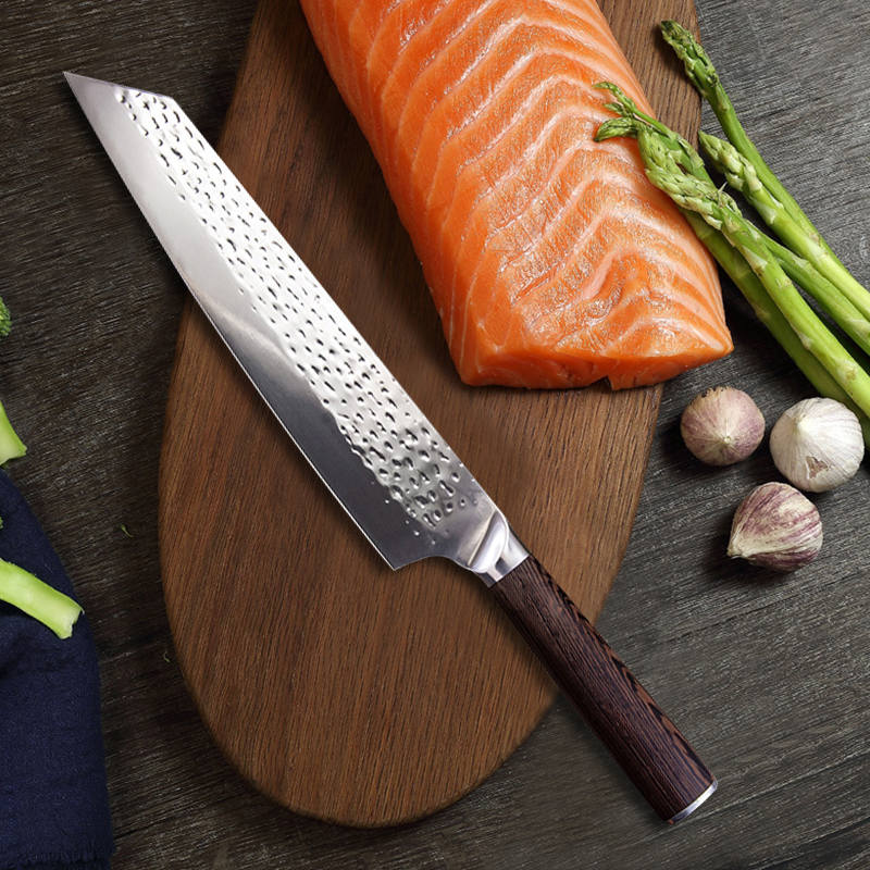 Sashimi raw fish fillet  Sushi Forged Chef Cleaver Handmade Professional salmon 