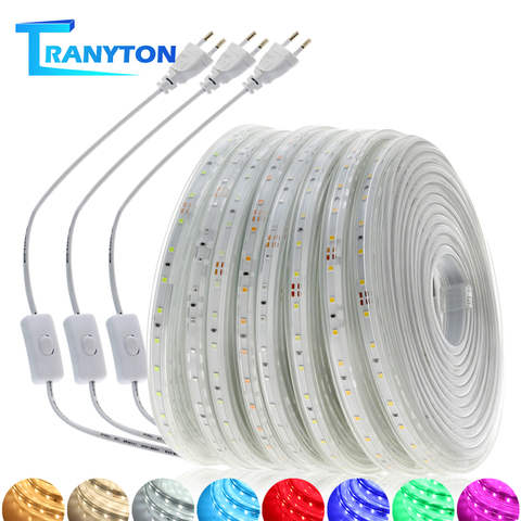 2835 LED  light Strip AC 220V IP67 Waterproof Multi-color Lights High Brightness 60LEDs/M Flexible LED strips 1-20m ► Photo 1/6