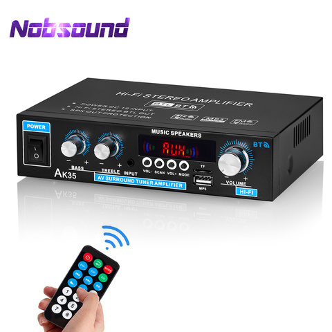 Nobsound Mini 2.0 Channel Digital Amplifier Bluetooth 5.0 Receiver USB Music Player Stereo Home/Car/Marine Audio Amp ► Photo 1/6