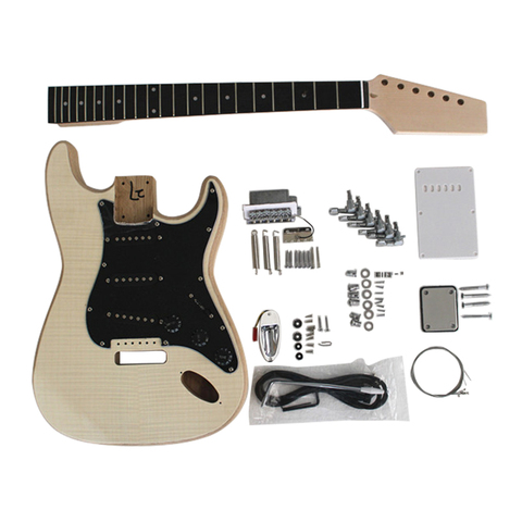 Unfinished  Custom DIY Start Style Solid Ash Ebony fingerboard Electric Guitar Kits ► Photo 1/5