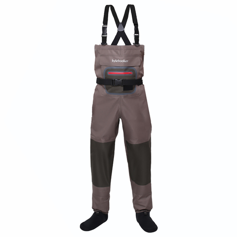 Brown Breathable Lightweight Fly Fishing Chest Waders Stocking Foot Wader for Men Women ► Photo 1/6