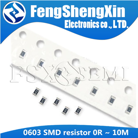 100pcs/lot  0603 SMD resistor 0R ~ 10M 1/10W 0 1 10 100 150 220 330 ohm 1K 2.2K 10K 100K 0R 1R 10R 100R 150R 220R 330R ► Photo 1/6