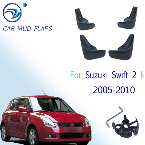 Car Mud Flaps For Suzuki Swift 2 II 2005-2010 Mudflaps Splash Guards Mud Flap Mudguards Fender 2006 2007 2008 2009 ► Photo 1/5