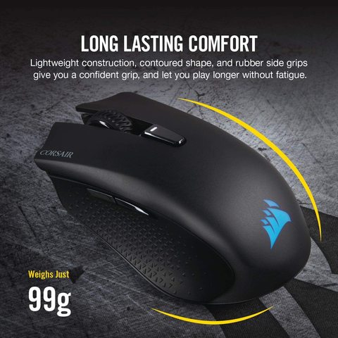CORSAIR HARPOON RGB WIRELESS, Wireless Rechargeable Gaming Mouse with SLIPSTREAM Technology,  Black, Backlit RGB LED, 10000 DPI, ► Photo 1/6