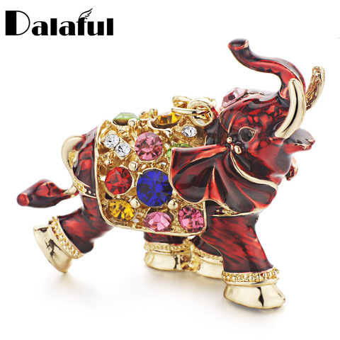 Dalaful 3D Auspicious Elephant Key Holder Chains Whole Enamel Colorful Crystal Bag Pendant Keyrings KeyChains For Women K280 ► Photo 1/6