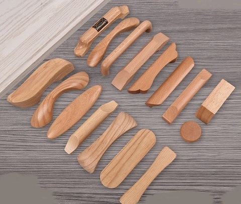 1PCS Cabinet Natural Solid Wood Handles Kitchen Cupboard  Knobs Wardrobe Drawer Door Closet Dresser Pulls Furniture Hardware ► Photo 1/6