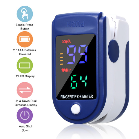 Digital Finger Oximeter Portable Home Use Adults Children Pulse Blood-Oxygen Saturation Monitor Measuring  with OLED Display ► Photo 1/6