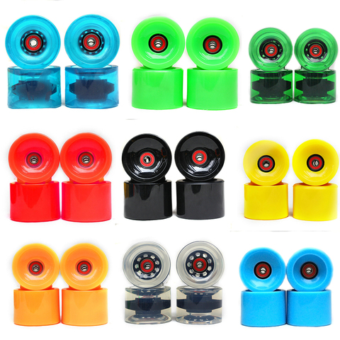 New Arrival Soft Skateboard Wheels PU 70MM Longboard Wheels Durable Super Cruiser Wheels Road Longboard ABEC-9 Bearings ► Photo 1/6