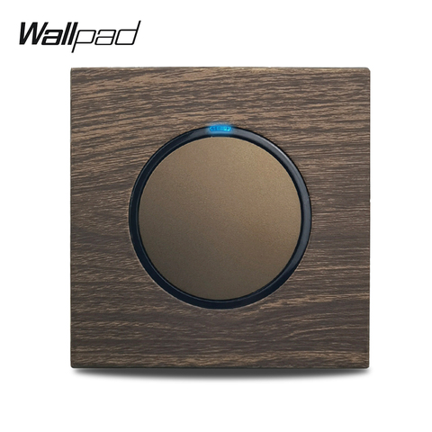 Wallpad 1 2 3 4 Gang Wall Light Switch Crossover Pass Through Curtain Impulse Momentary Switch LED Indicator Wooden Aluminum ► Photo 1/6