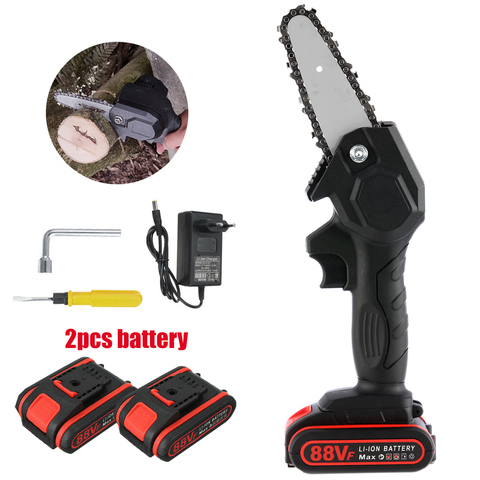 1080W 4 Inch Mini Electric Chain Saw Wood Cutter 88V Chainsaw Woodworking Pruning Garden Power Tool Rechargeable With Battery ► Photo 1/1
