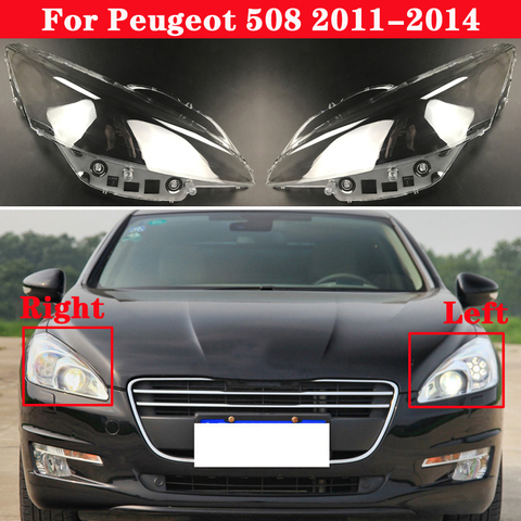 For Peugeot 508 2011-2014 Car Bright Head Light Shade Shell Caps Front Headlamp Lamp cover Lampshade Headlight ► Photo 1/5