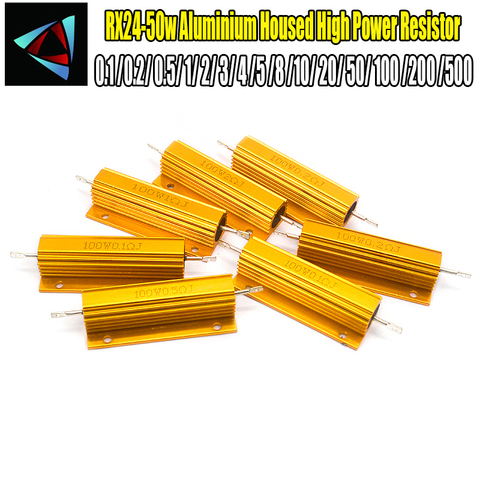 RX24 100W Aluminium Housed High Power Resistor Metal Shell Heatsink 0.1 0.2 0.5 1 2 3 4 5 8 10 20 50 100 200 500 ohm Resistance ► Photo 1/1