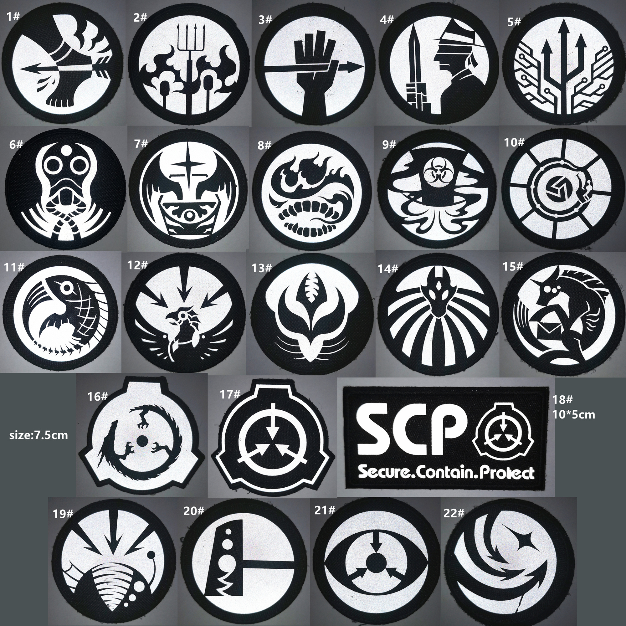SCP Logo Reflective Patch Secure Contain Protect Foundation Emblem