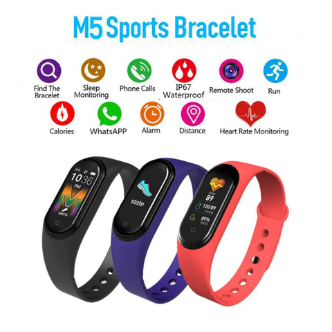M5 Smart Watch Bluetooth Call/Music Smart Band Waterproof Heart Rate Blood Pressure Men Women Health Wristband Smart Bracelet ► Photo 1/6