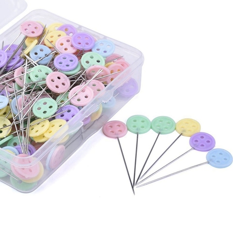 100pcs/Box Dressmaking Pins Flower/Butterfly/Tie/ Button Head Patchwork Needle Pins Positioning Pins Apparel Sewing Accessories ► Photo 1/6
