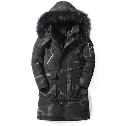90% Down Jackets 2022 Man Warm Winter Brand Jacket Luxury Detachable Fur Collar Turtleneck Windproof Concise Comfortable Cuffs ► Photo 1/6