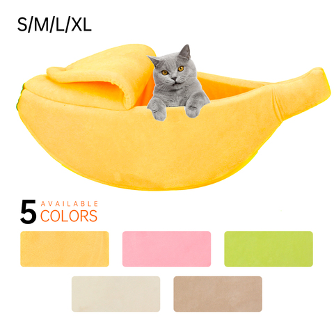 Banana Shape Pet Dog Cat Bed House Mat Durable Kennel Doggy Puppy Cushion Basket Warm Portable Dog Cat Supplies S/M/L/XL ► Photo 1/6